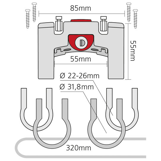 Klickfix für Lenker mit Ø 22–26 mm und Ø 31,8 mm Bis zu 50% Rabatt