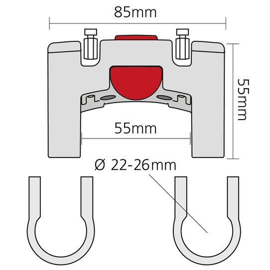 Klickfix Standard – für Lenker Ø 22–26 mm Sonderangebot der Fabrik