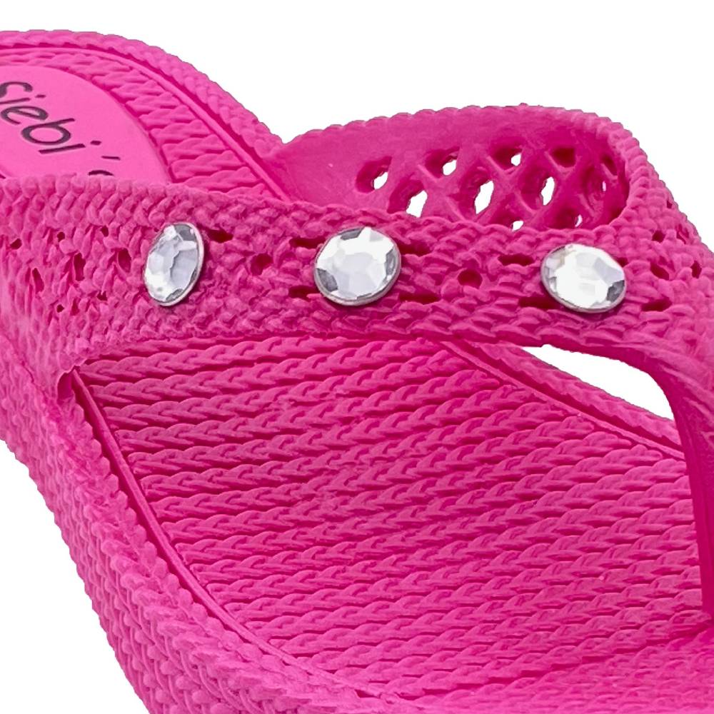 Beachandstreet Siebi's Poolschuhe Frauen - Rab - in Flechtoptik und knalligem Pink - fällt klein aus Riesige Ersparnisse