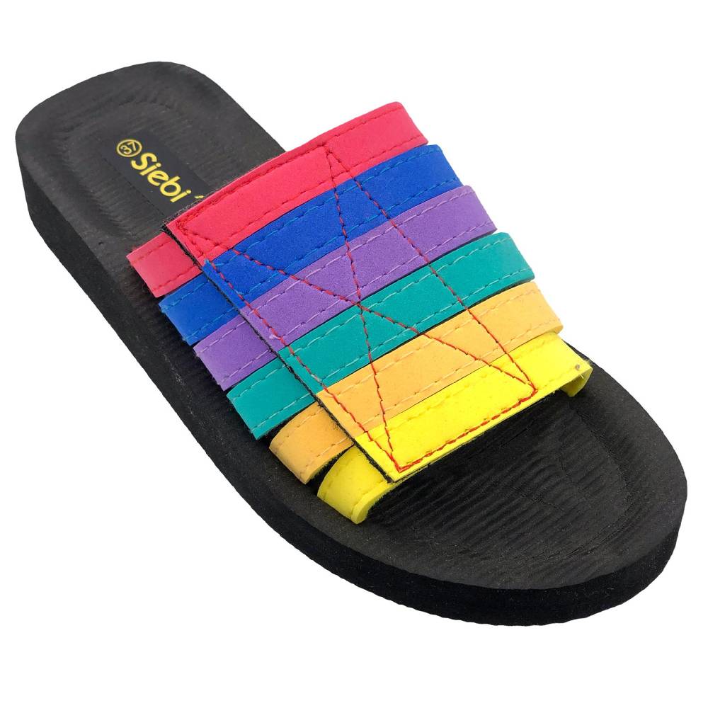 Beachandstreet Badeschuhe Damen • Beach Klett • Badepantolette für Frauen mit Klettverschluss • fällt klein aus Flash Sale