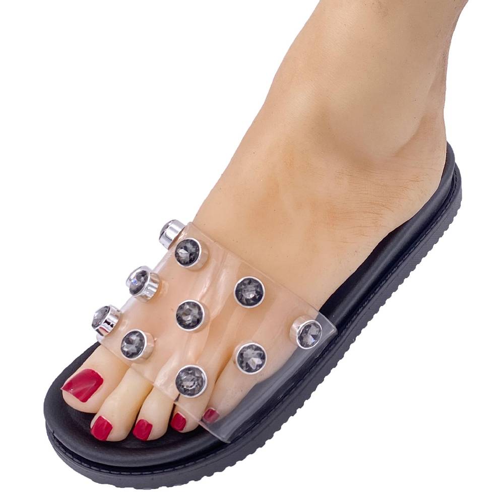 Beachandstreet Florenz - Badeschuhe mit transparentem Oberteil und großen Acrylsteinen Jubiläumsangebot