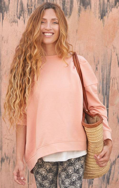 Ognx Yoga Loose Sweater OM Bio Baumwolle Pia - rosa Zeitlich begrenztes Angebot