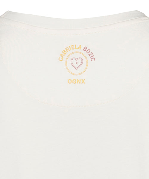 Ognx Yoga Boxy T-Shirt Spiritual Chakras by Gabriela Bozic Bio Baumwolle Tencel™ Sora - weiß Exklusive Angebote