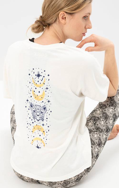 Ognx Yoga Boxy T-Shirt Moonlight Bio Baumwolle Tencel™ Sora - weiß