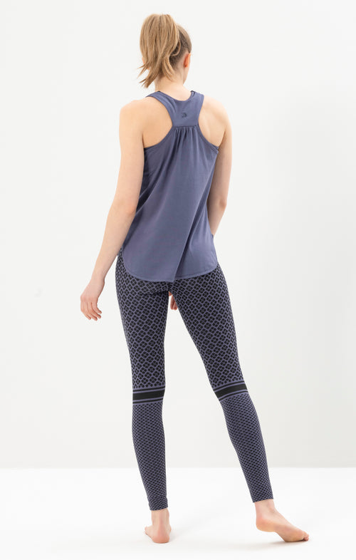 Ognx Yoga Leggings Mosaik Tencel™ Bio Baumwolle Luna - blau Räumungsverkauf