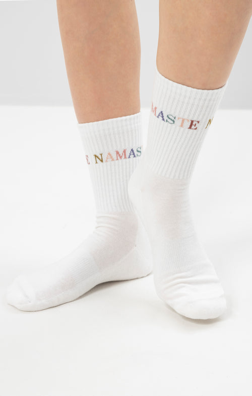 Ognx Yoga Sportsocken Namaste Bio Baumwolle Ava - weiß