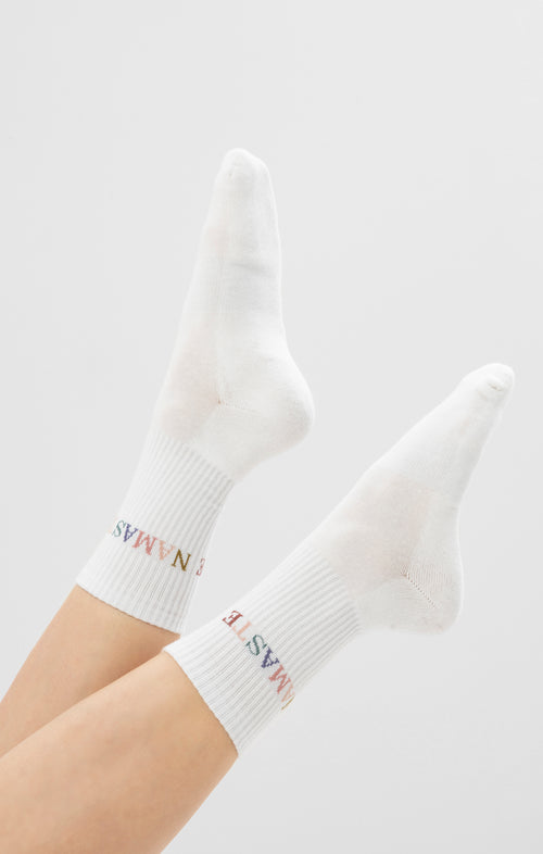 Ognx Yoga Sportsocken Namaste Bio Baumwolle Ava - weiß Kauf eins, bekomm eins gratis