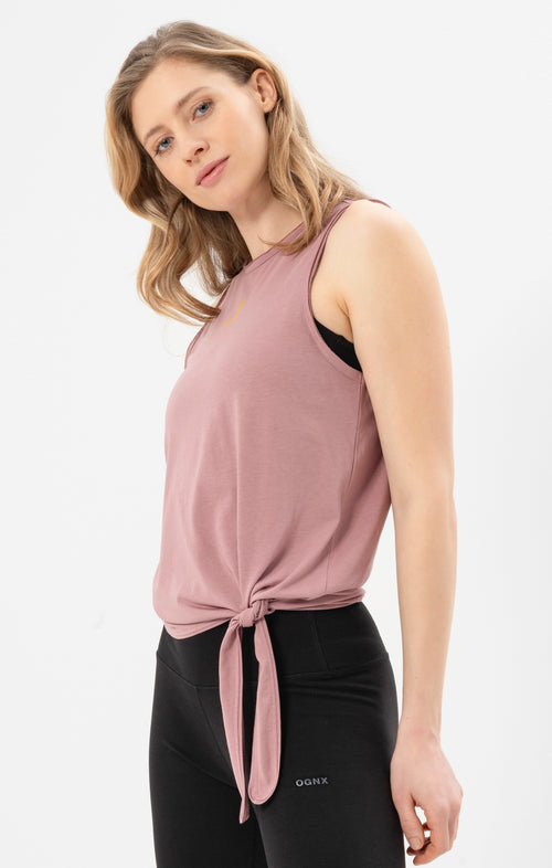 Ognx Yoga Knoten Tank Moon Bio Baumwolle Tencel™ Tari - rosa VIP-Rabatte