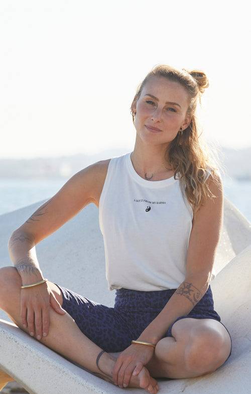 Ognx Yoga Biker Leo Flower Tencel™ Bio Baumwolle Kira - blau Letzte 3 Tage
