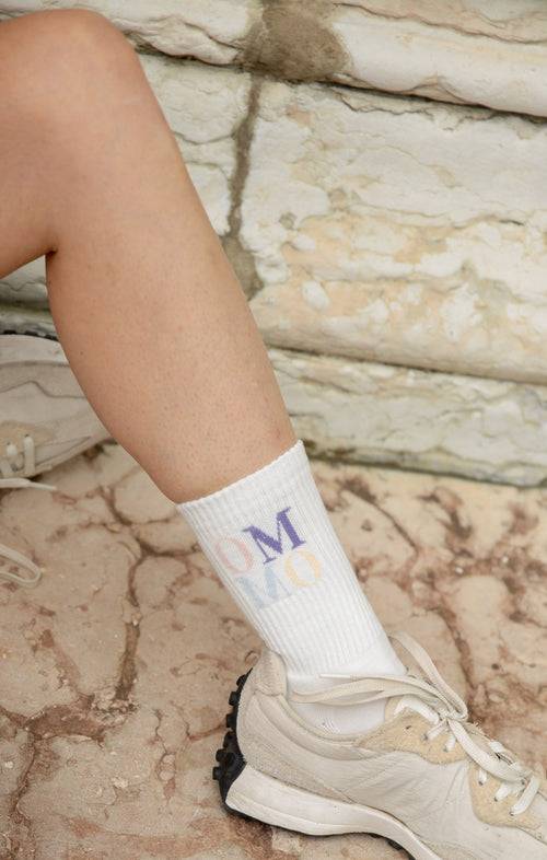 Ognx Yoga Sportsocken OM OM Bio Baumwolle Ava - weiß Letzte 2 Tage