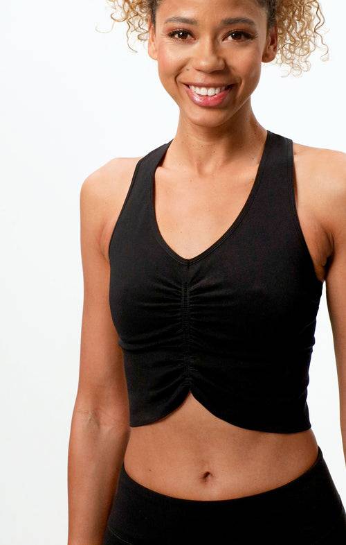 Ognx Yoga BH Cropped - Mittlerer Halt - Polyester ♻️ - schwarz
