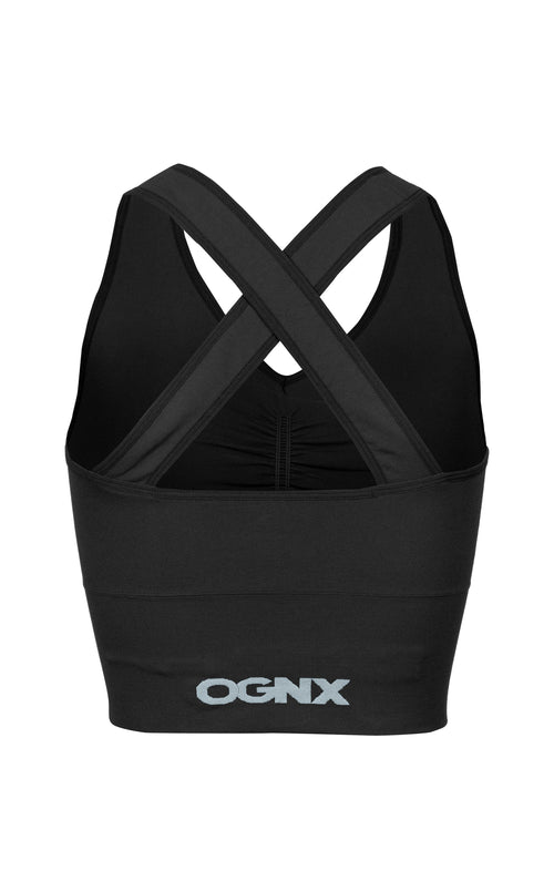 Ognx Yoga BH Cropped - Mittlerer Halt - Polyester ♻️ - schwarz Begrenzt auf 3 Tage