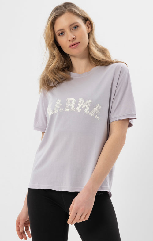 Ognx Yoga Boxy T-Shirt Karma Bio Baumwolle Tencel™ Sora - lila 50% Rabatt für begrenzte Zeit