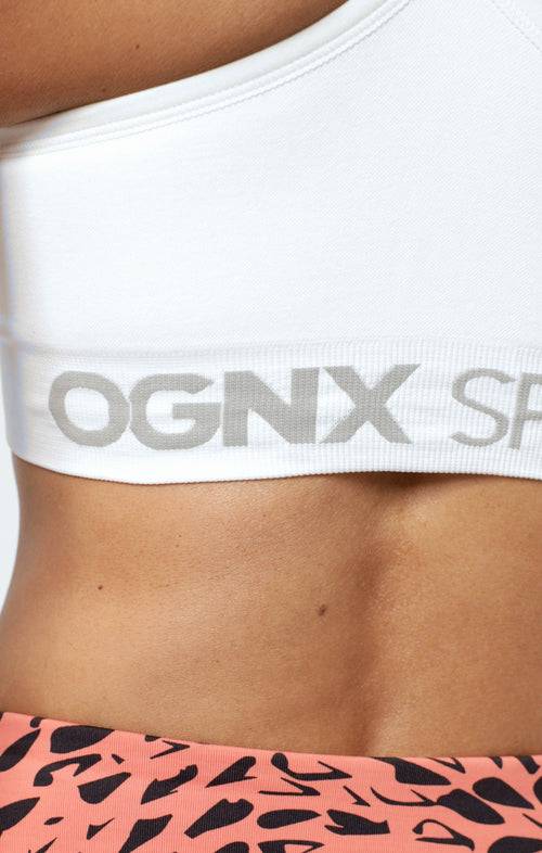 Ognx Sport Bra Crossback - Mittlerer Halt - weiss