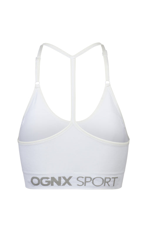 Ognx Sport Bra Crossback - Mittlerer Halt - weiss 2025