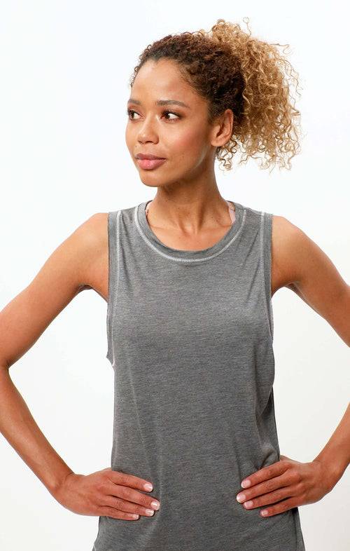 Ognx Basic Athletic Tank Rainbow Tencel™ - dunkelgrau melange