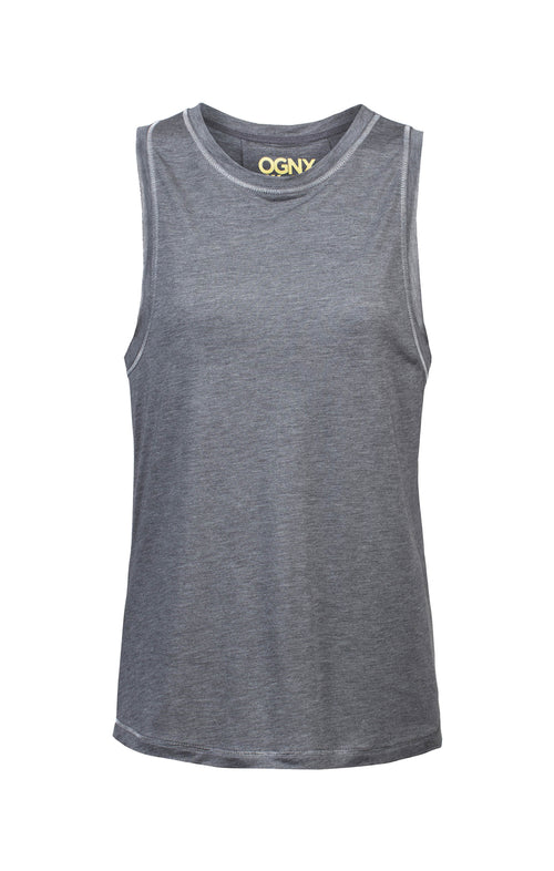 Ognx Basic Athletic Tank Rainbow Tencel™ - dunkelgrau melange Online