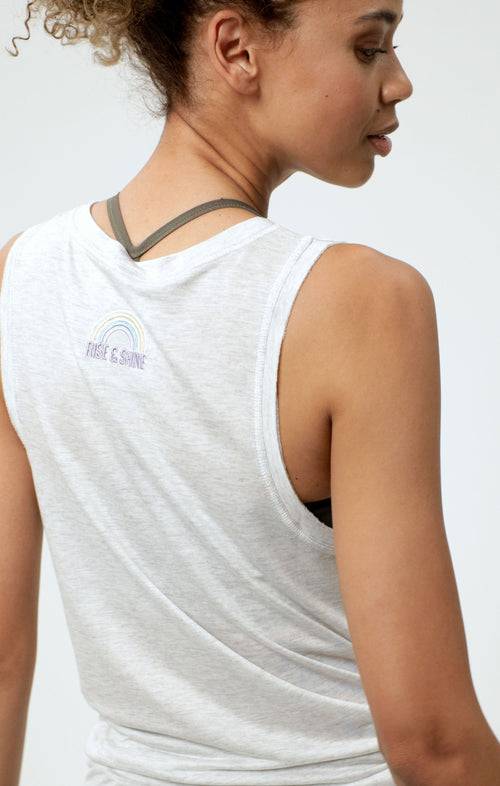 Ognx Basic Athletic Tank Rainbow Tencel™ - hellgrau melange Auslauf