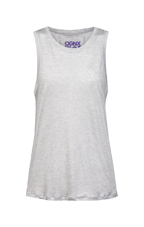 Ognx Basic Athletic Tank Rainbow Tencel™ - hellgrau melange Auslauf