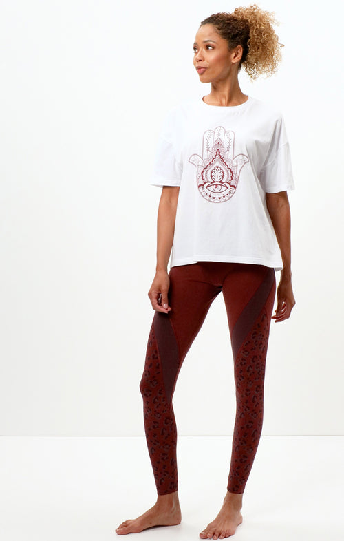 Ognx Soft Boyfriend T-Shirt Hamsa Bio Baumwolle - weiß Schlussverkauf