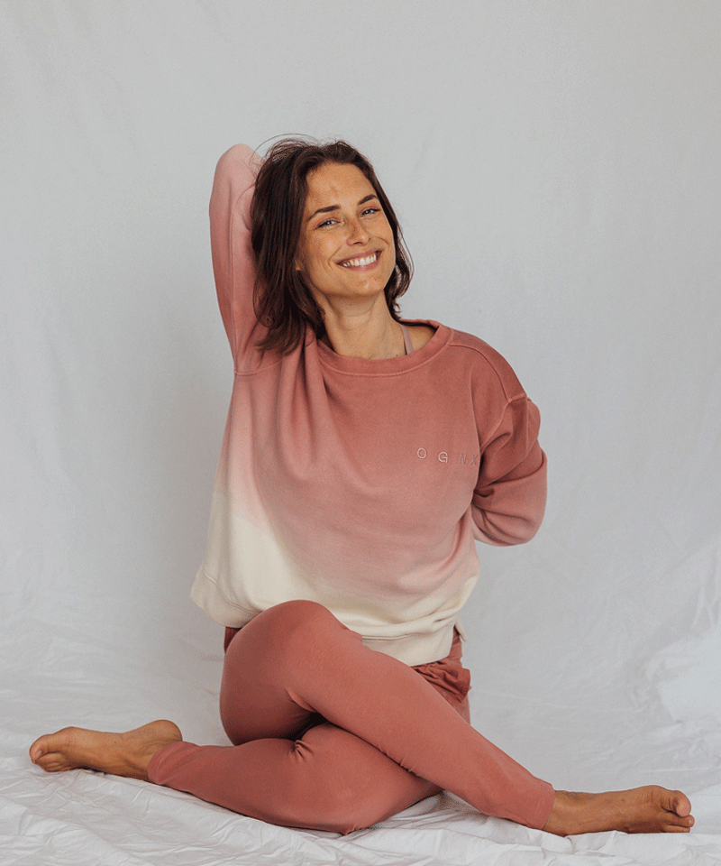 Ognx Sweatshirt Dip Dye Bio Baumwolle - rot Kostenloser Versand