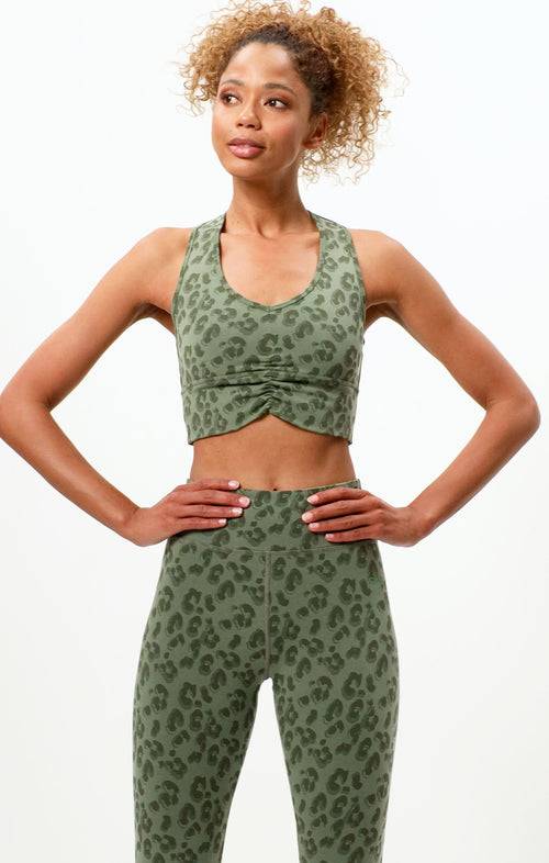 Ognx Yoga BH Leo Cropped - Mittlerer Halt - Tencel™ Bio Baumwolle - grün Limitierter Zeitrabatt