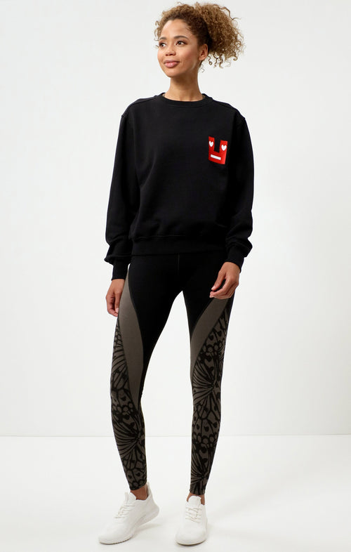 Ognx Sweatshirt Smile Bio Baumwolle - schwarz Sonderangebot