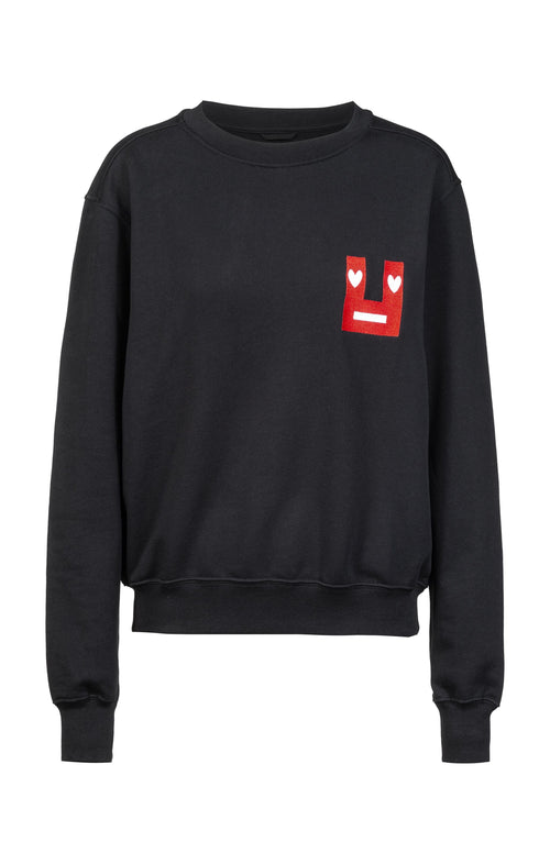 Ognx Sweatshirt Smile Bio Baumwolle - schwarz Sonderangebot