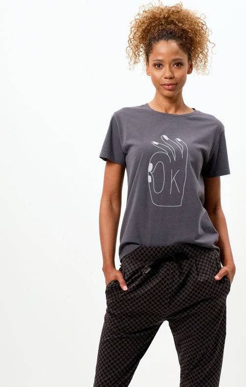 Ognx Vintage Cotton Loose T-Shirt OK Bio Baumwolle - grau Rabatt