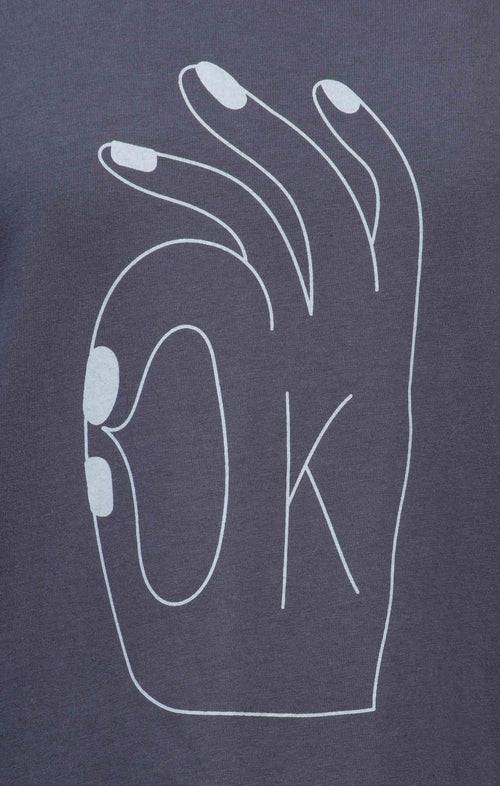 Ognx Vintage Cotton Loose T-Shirt OK Bio Baumwolle - grau Rabatt