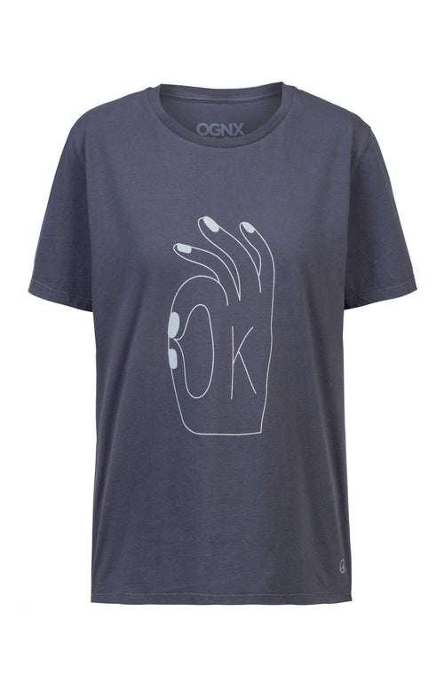 Ognx Vintage Cotton Loose T-Shirt OK Bio Baumwolle - grau Rabatt