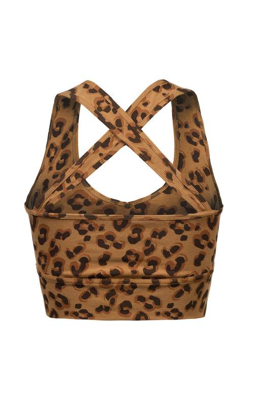Ognx Yoga BH Leo Cropped - Mittlerer Halt - Tencel™ Bio Baumwolle - braun Günstig kaufen