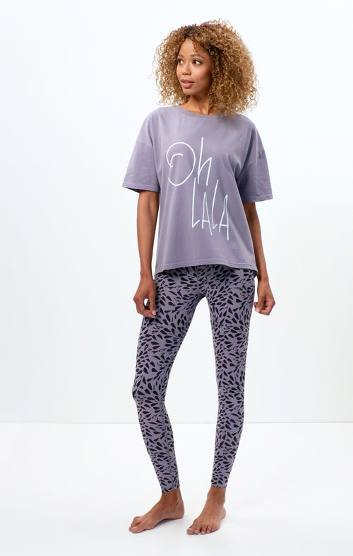 Ognx Soft Boxy T-Shirt Ohlala Bio Baumwolle - lila