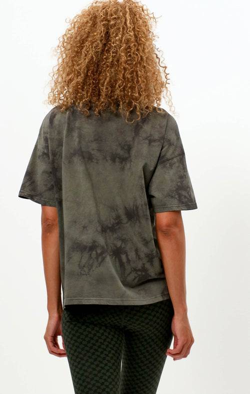 Ognx Boxy T-Shirt Batik Bio Baumwolle - grün Lagerräumung