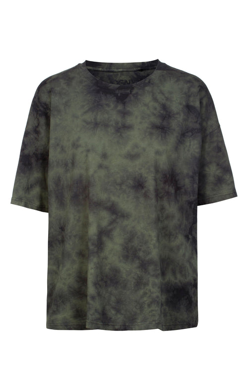 Ognx Boxy T-Shirt Batik Bio Baumwolle - grün Lagerräumung