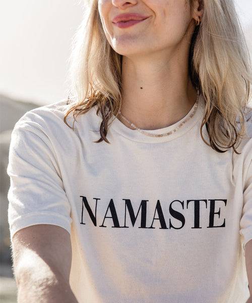 Ognx Loose T-Shirt Namaste Bio Baumwolle - schwarz