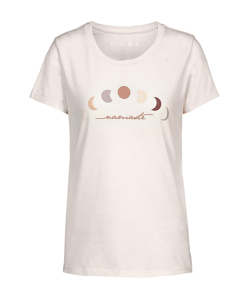 Ognx T-Shirt Namaste Moon Bio Baumwolle - weiss