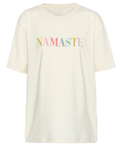 Ognx Loose T-Shirt Namaste Bio Baumwolle - weiss