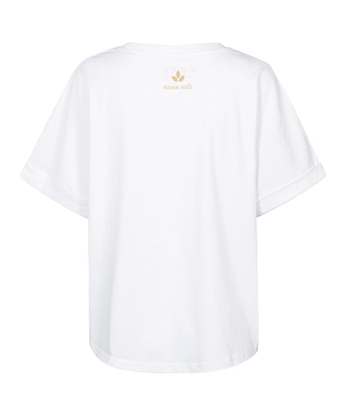 Ognx Boxy T-Shirt Leopard by Ranja Weis - weiß Kostenlose Rückgabe