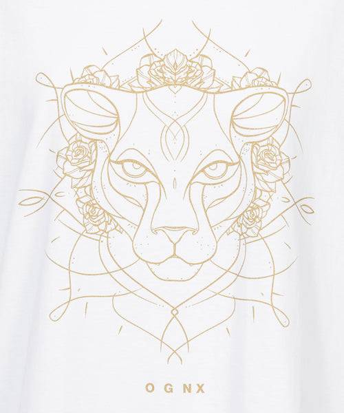 Ognx Boxy T-Shirt Leopard by Ranja Weis - weiß Kostenlose Rückgabe