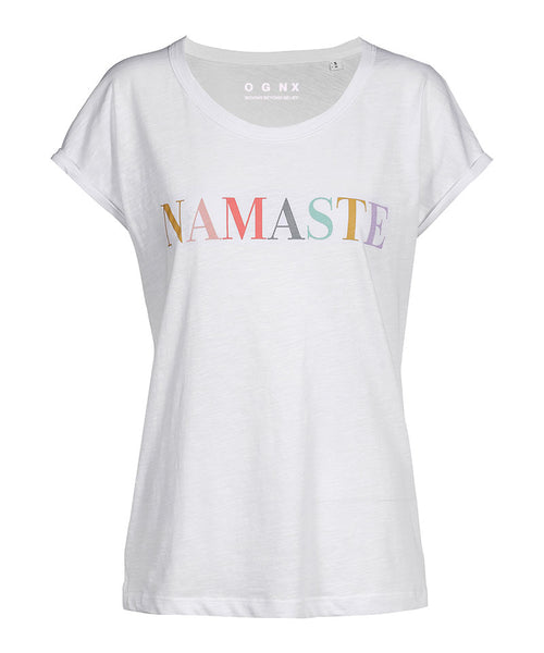 Ognx Sommer T-Shirt Namaste Bio Baumwolle - weiß