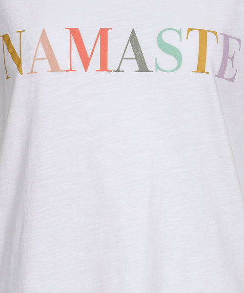Ognx Sommer T-Shirt Namaste Bio Baumwolle - weiß Letzte 2 Tage