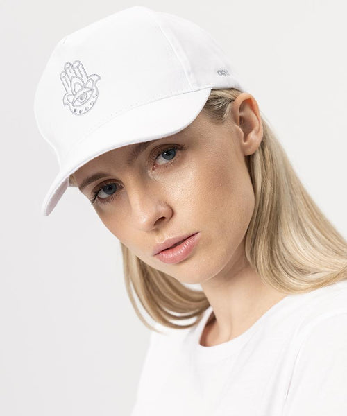 Ognx Yoga Cap Hamsa Bio Baumwolle - weiss