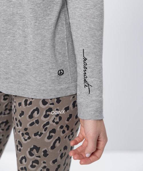 Ognx Basic Longsleeve Namaste Bio Baumwolle Polyester ♻️ - grau Kostenloser Versand international