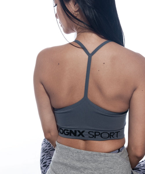 Ognx Sport Bra Crossback - Mittlerer Halt - grau