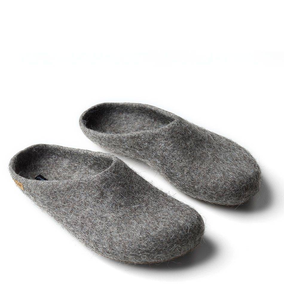 Original Haferl Filz Hausschuhe | Steinschaf grau im Angebot