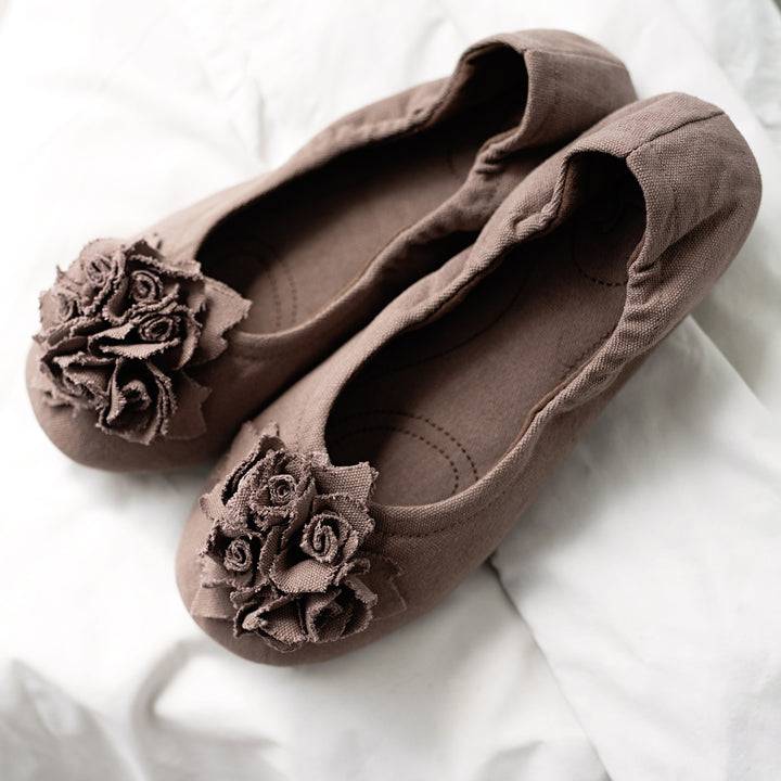 Pampuschen Grace cotton canvas lehm Große Rabatte