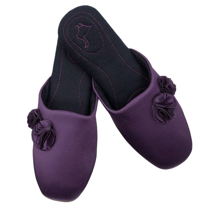 Pampuschen Ginger satin aubergine Sonderangebote