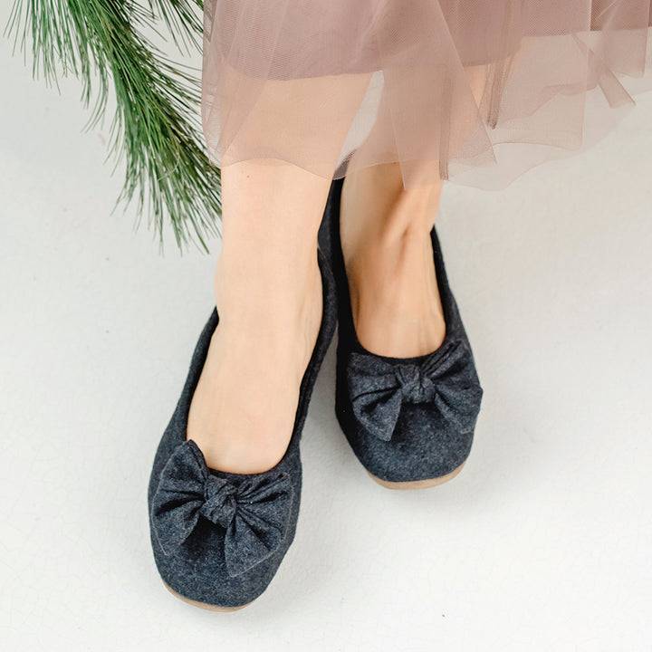Pampuschen Daisy wool anthrazit VIP-Rabatte