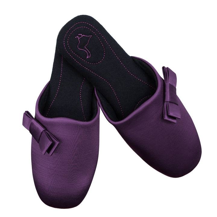Pampuschen Jane satin aubergine Wochenangebot